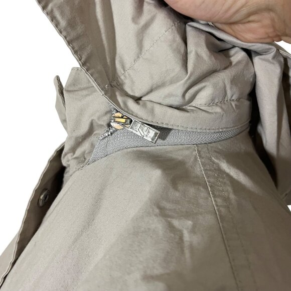 30% off! K way jacket women's S tan cream beige long hooded zip front lightweigh - Picture 8 of 11